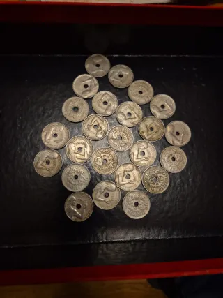 Lote 24 Monedas 25 Céntimos 1934