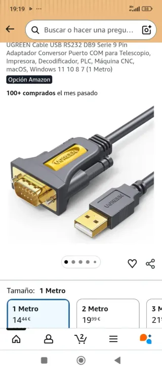Cable USB y CD