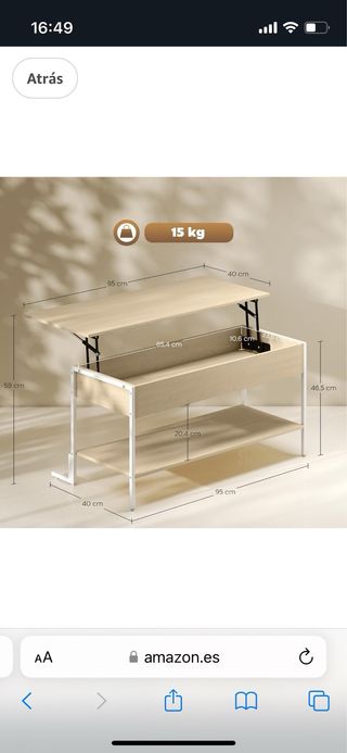 Mesa centro elevable HOMCOM