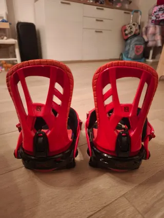 Fijaciones Snowboard Nitro Pusher Rojas