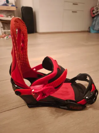 Fijaciones Snowboard Nitro Pusher Rojas
