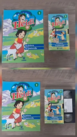 Lotto VHS e riviste Heidi dal n.1 al n.7, anno 200