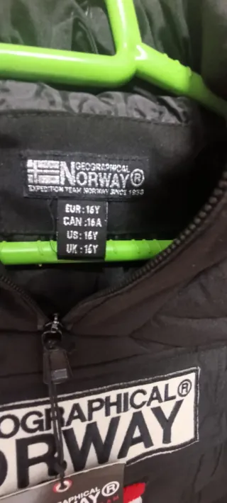 Abrigo Geographical Norway Negro Nuevo