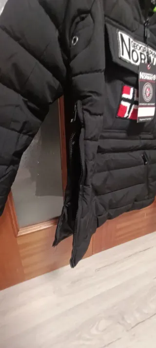 Abrigo Geographical Norway Negro Nuevo