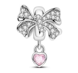Charm abalorio Lazo Corazón pulsera Pandora Plata