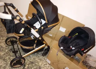 Carrito de bebé y silla coche negro