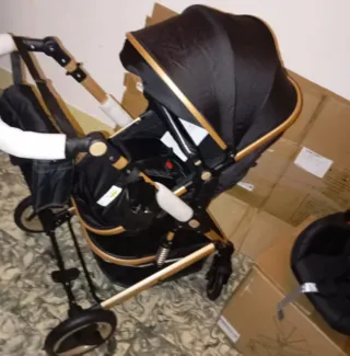 Carrito de bebé y silla coche negro