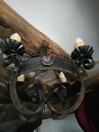 2 Lámparas Techo Hierro Forjado