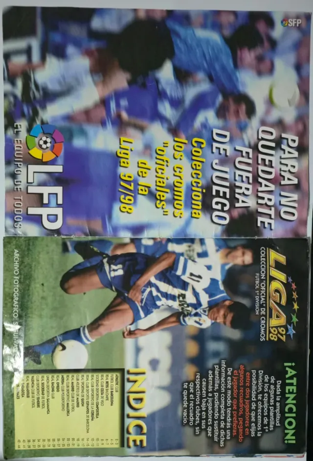 Álbum Cromos Liga Fútbol 97/98 Oficial