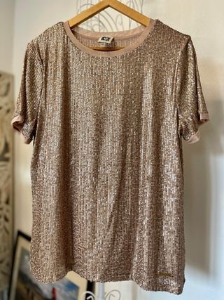 Top lentejuelas Anne Klein dorado