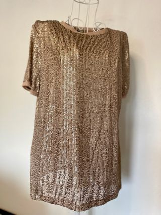 Top lentejuelas Anne Klein dorado