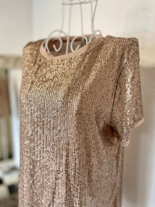 Top lentejuelas Anne Klein dorado