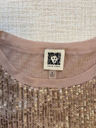 Top lentejuelas Anne Klein dorado