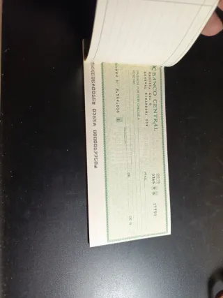 Talonario Banco Central