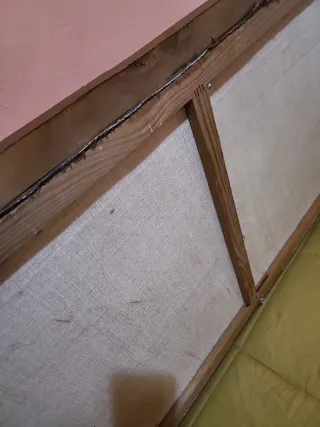 Cuadro antiguo paisaje de óleo y lienzo