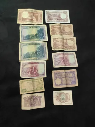 Lote Billetes Antiguos España Pesetas