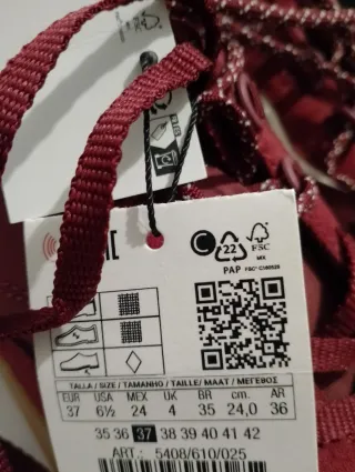 Zapatillas Zara Burdeos Talla 37