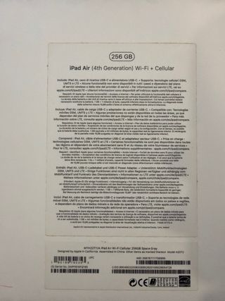 iPad Air 4ª Gen 256GB WiFi + Cell Gris Espacial
