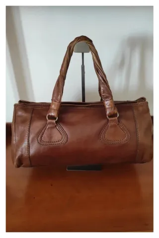 Borsa Artigianale Vera Pelle Marrone