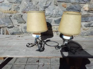 Conjunto 2 Lámparas Mesa Cerámica y Metal