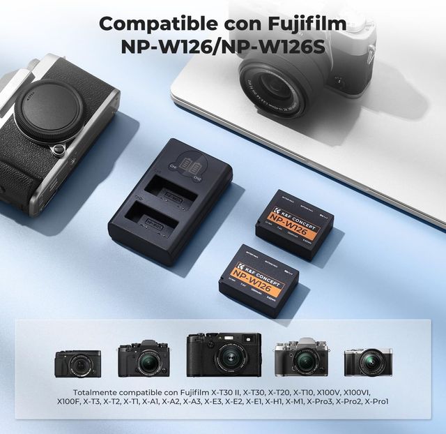 2 Batterie NP-W126/NP-W126S + Caricabatterie USB-C
