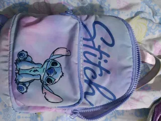 Bolso Mochila Stich Morado y Azul
