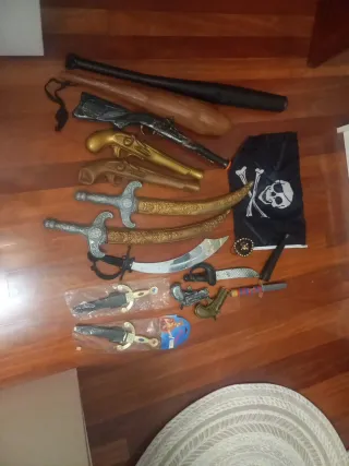 Accesorios Disfraz Pirata: Pistolas, Espadas, Band