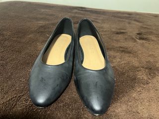 Zapatos salón tacón plano negros T38