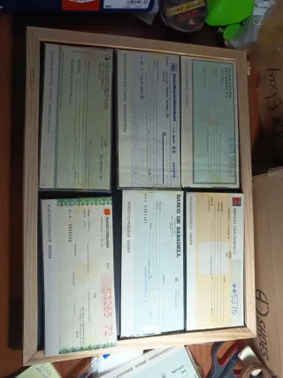 Lote de 6 Cheques Bancarios Antiguos