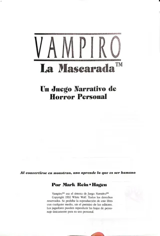 Juego de rol Vampiro: La Mascarada  (2a edición)