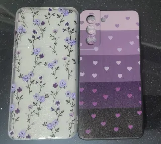 Funda Samsung S21 FE floral y corazones