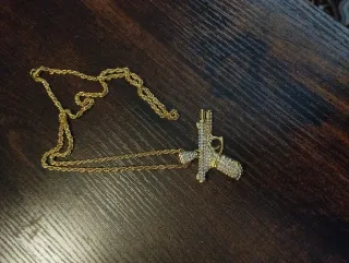 Collana con ciondolo pistola in lega di zinco