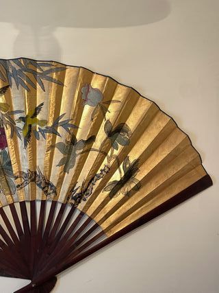 Abanico oriental decorativo de pared grande