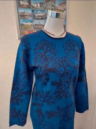Vestido Adolfo Dominguez Azul Estampado