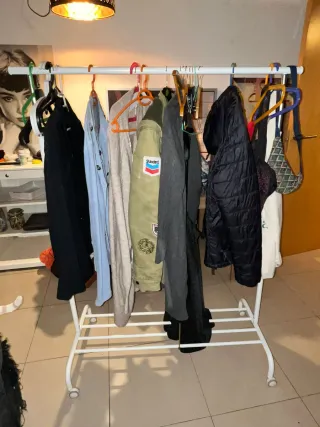 Burro de ropa metálico y plástico