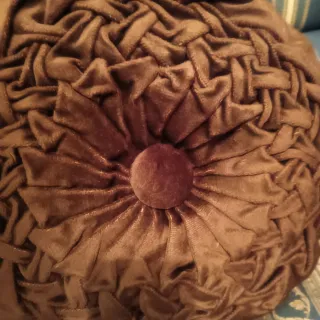 2 Cojines Redondos Flor Terciopelo