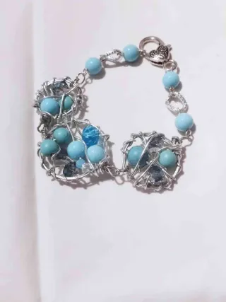 Bigiotteria artigianale blu e argento