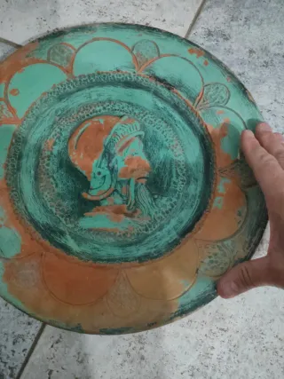 Plato Cerámica Decorativo Antiguo