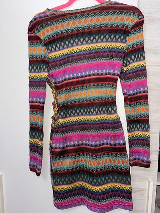 Vestido estampado manga larga