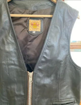 Chaleco Hard Rock Cafe Mexico Cuero Marrón