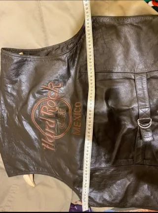 Chaleco Hard Rock Cafe Mexico Cuero Marrón