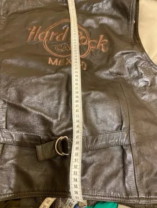 Chaleco Hard Rock Cafe Mexico Cuero Marrón