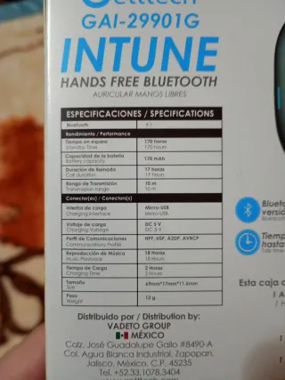 Auriculares Getttech GAI-29901G Bluetooth
