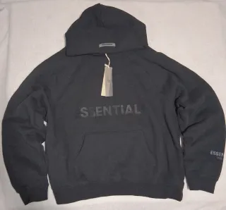 Sudadera Essentials Negra, Corte oversized