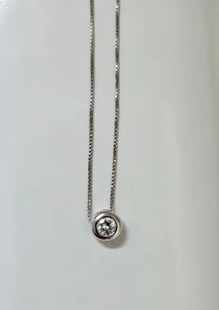 Colgante oro blanco y brillante