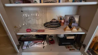 Vitrina Ikea Hemnes Cristal Madera Blanca