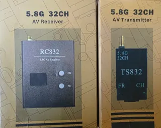Transmisor y Receptor AV 5.8G 32CH TS832/RC832
