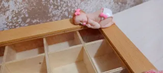 Portagioie bimba legno con decorazioni