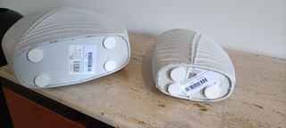 Conjunto 2 jarrones blancos hoja cerámica