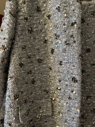 Chaqueta Zara corta plata lentejuelas